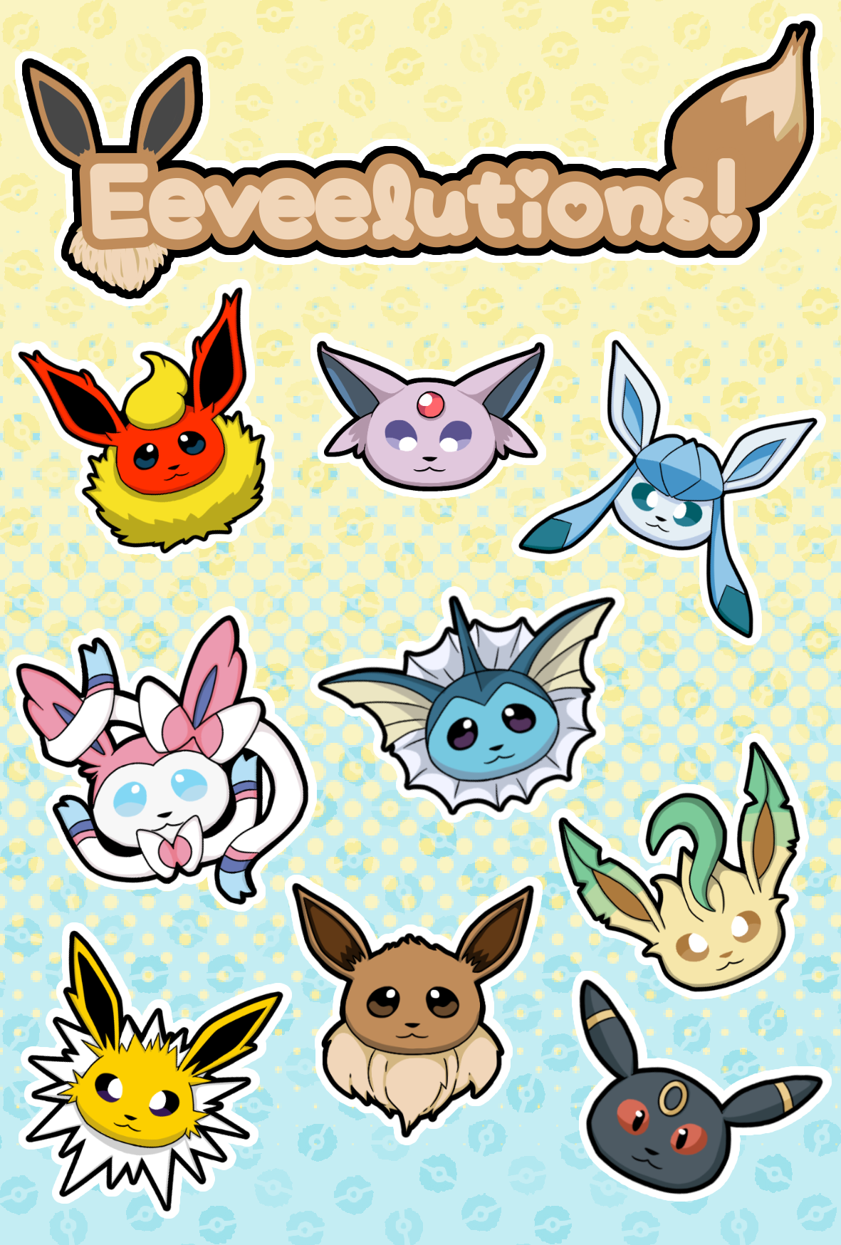 Eeveelutions! Sticker Sheet